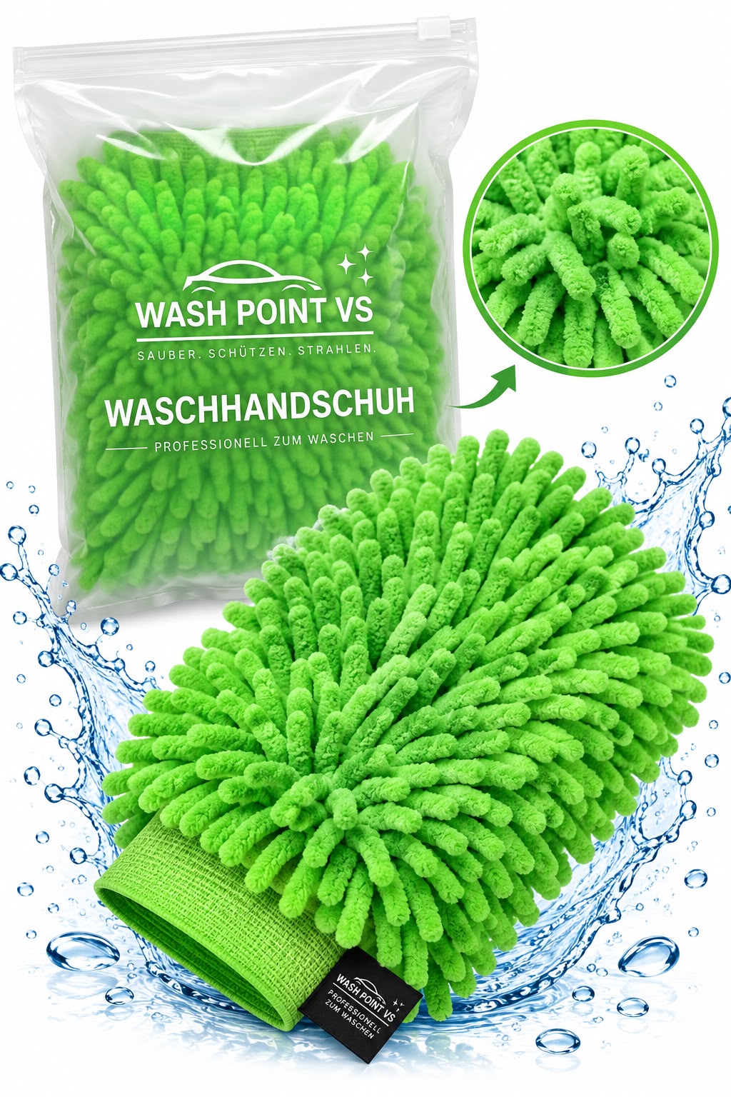 Waschhandschuh Grün